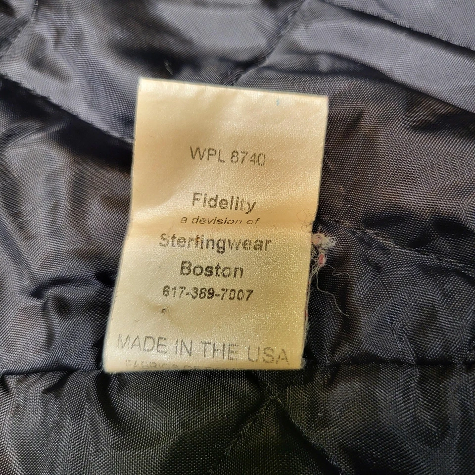 Abrigo Sterlingwear Boston Pea para Hombres 46L Lana Negra Hecho en EE. UU. Azul Marino Botones Ancla Foto 2 de 4