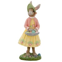 "Deko Hasenfigur 40 Cm Kunststein \"Hasenfrau\" Eierkorb & Osterei-Dekor Osterhase"