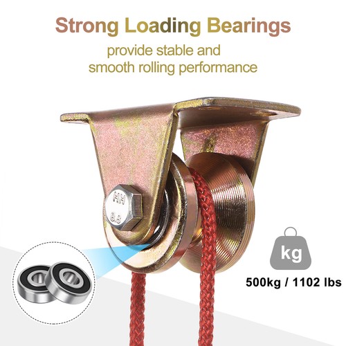 4pcs 3" V-Groove Wheel Sliding Gate Caster for Inverted V-Track - Gold - Afbeelding 3 van 6