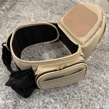 Tushbaby Hip/Baby Carrier- Beige/Cream- Back Saver- Strapless Vegan/Faux Pebbled