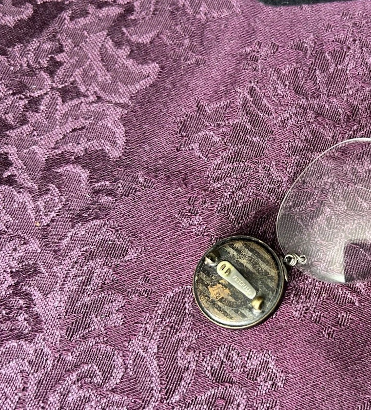 Raro Antiguo Pince Nez Anteojos Nariz Pellizco Nariz y Primavera Cadena Pin Foto 3 de 4