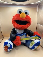 Vintage 1998 Rock  Roll Elmo Sesame Street Tyco Toys Plush Tested  Working