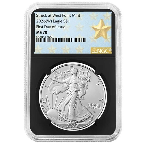 2026 (W) $1 1-oz American Silver Eagle NGC MS70 FDI West Point Star Label Retro