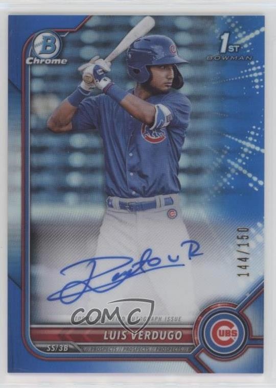 2022 Bowman Chrome Prospect Blue Refractor /150 Luis Verdugo #CPA-LV Auto 0l44