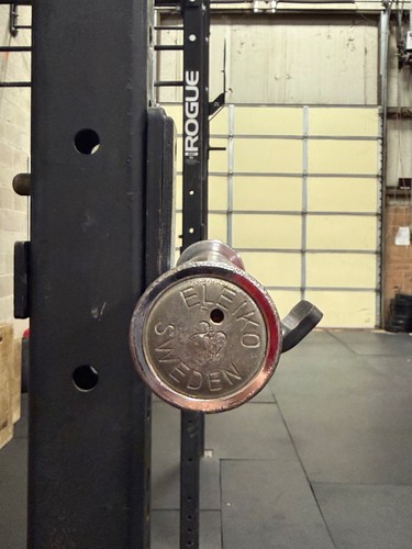 ELEIKO 20kg Olympic Barbell 1993 28mm x 2.2m Steel Weightlifting Bar, Silver