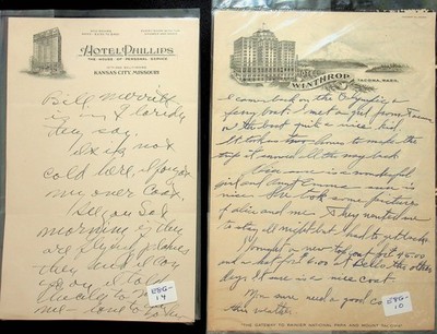 Two 1929 Different Original Handwritten Letters On Hotel Letterhead - E8J