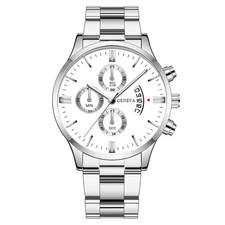 Luxury Men's Gold Stainless Steel Quartz Watch with Calendar Feature