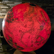 Vintage 1982 Lighted Red Scan-Globe Spot Globe 2000 ~ Reader’s Digest World USSR