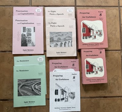 Rod & Staff: Building Christian English 8 - Books w/ Worksheets, Tests, Manual