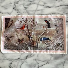 Vintage Winter Bird Scarf 42/13  1979 National Wildlife Federation Rectangular