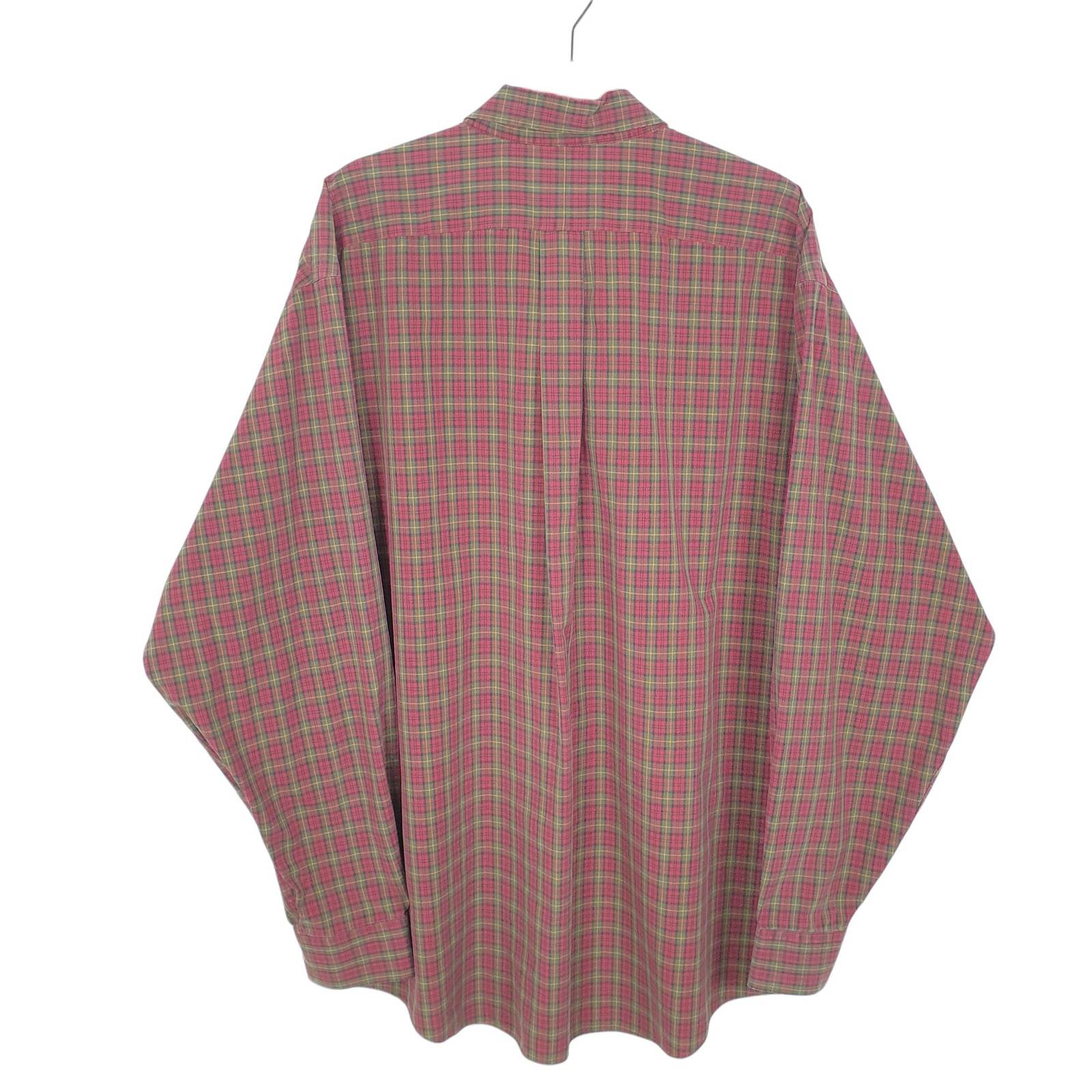L.L.BEAN Burgundy Check Shirt Long Sleeve Casual Cotton Mens XL image 3