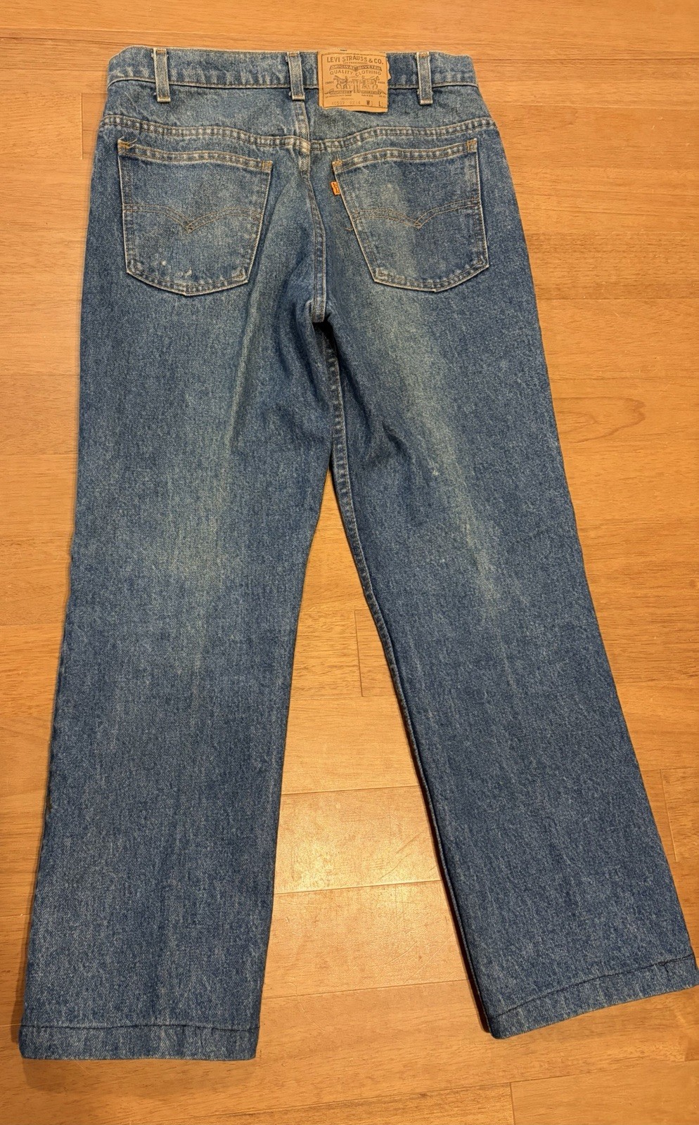 Vtg Levis 40509 Jeans HEMMED Mens Tag 34x30 Blue Orange Tab Denim USA 80s *34x27 thumbnail 10