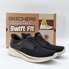 Skechers Swift Fit Men's Black Memory Foam Slip On Sneakers Multi Size Excellent
