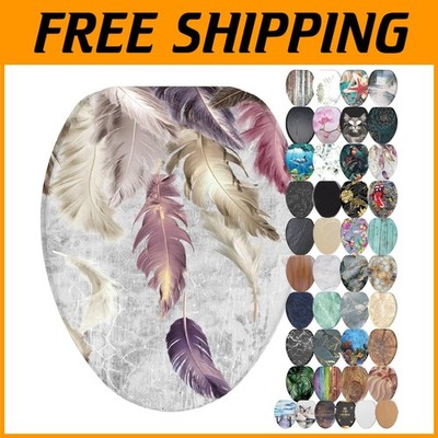 Feathers Decorative Toilet Seat - Adjustable Fit