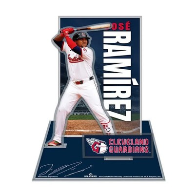 JOSE RAMIREZ CLEVELAND GUARDIANS LASER CUT 3D ACRYLIC STAND UP SET WINCRAFT
