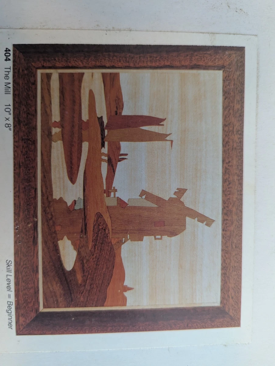 Vintage The Art Veneers Co Marquetry Kit de artesanía The Mill 404 Inlay de madera sin usar