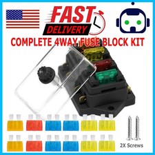 12V 24V Auto Car Power Distribution Blade Fuse Holder Box Block Panel Board 4Way