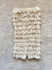 Baby Girl Ruffle Romper Lace Ivory Medium 6-12 Months Vintage Photo Prop