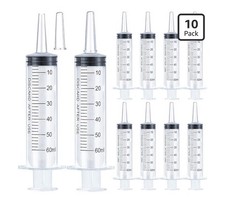 10 pack 50ml 60 mL/CC Disposable Syringe Catheter Tip  Cover Sterile No Needle