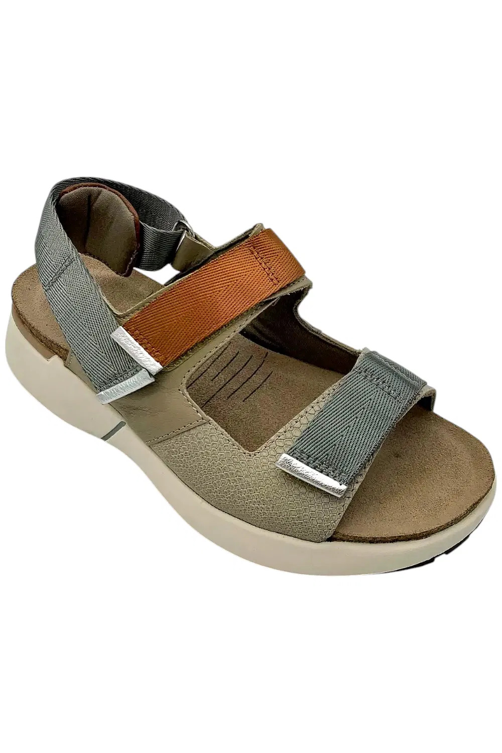 NAOT Women's Odyssey Sandal Beige/Silver/Brown Comb