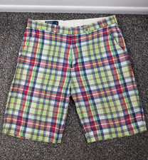 Vintage Polo Ralph Lauren Shorts 10" Indian Madras Plaid Chino Mens 34