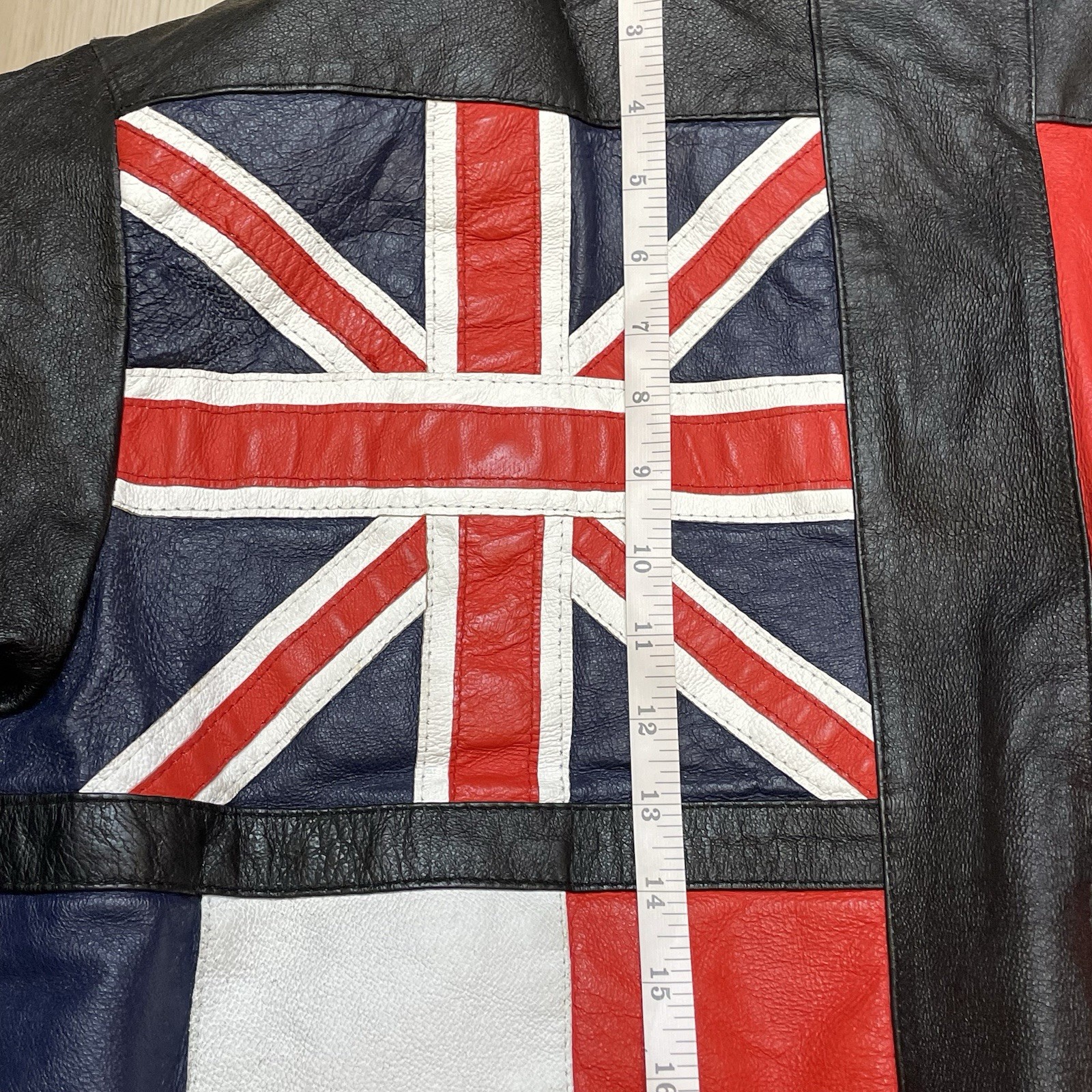 Phase 3 World Flags Bomber Leather Jacket Vintage… - image 13