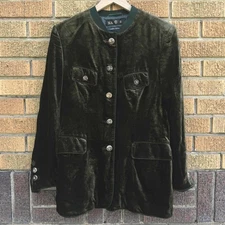 Vintage HABSBURG KLEIDER Velvet Johanna Jacket  - Womens US 10 - Olive Green