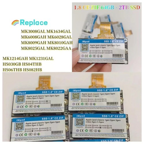 LOT 2TB ZIF SSD Upgrade MK3008GAL MK8010GAH MK1634GAL For iPod 5/7th Gen Classic - Picture 11 of 12