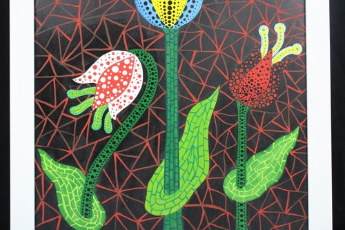 YAYOI KUSAMA ACRYLIC ON CANVAS SIGNED AND DATED 2001 WITH FRAME GOOD CONDITION - Picture 5 of 14