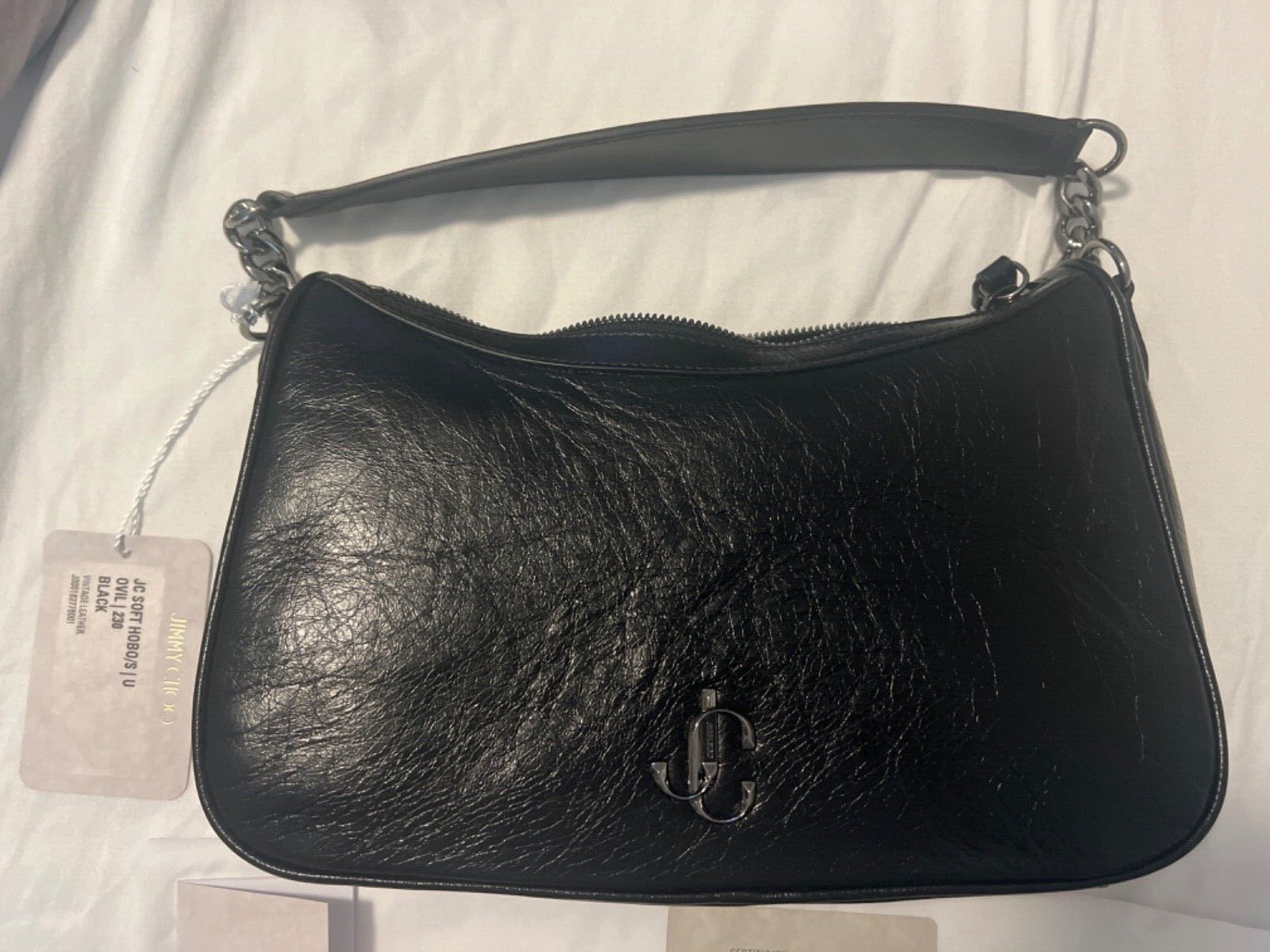 New Black Jimmy Choo Shoulder  Hobo Bag