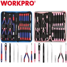 WORKPRO Pink/Blue Precision Repair Tool Set Plier Screwdrivers Set Utility Knife