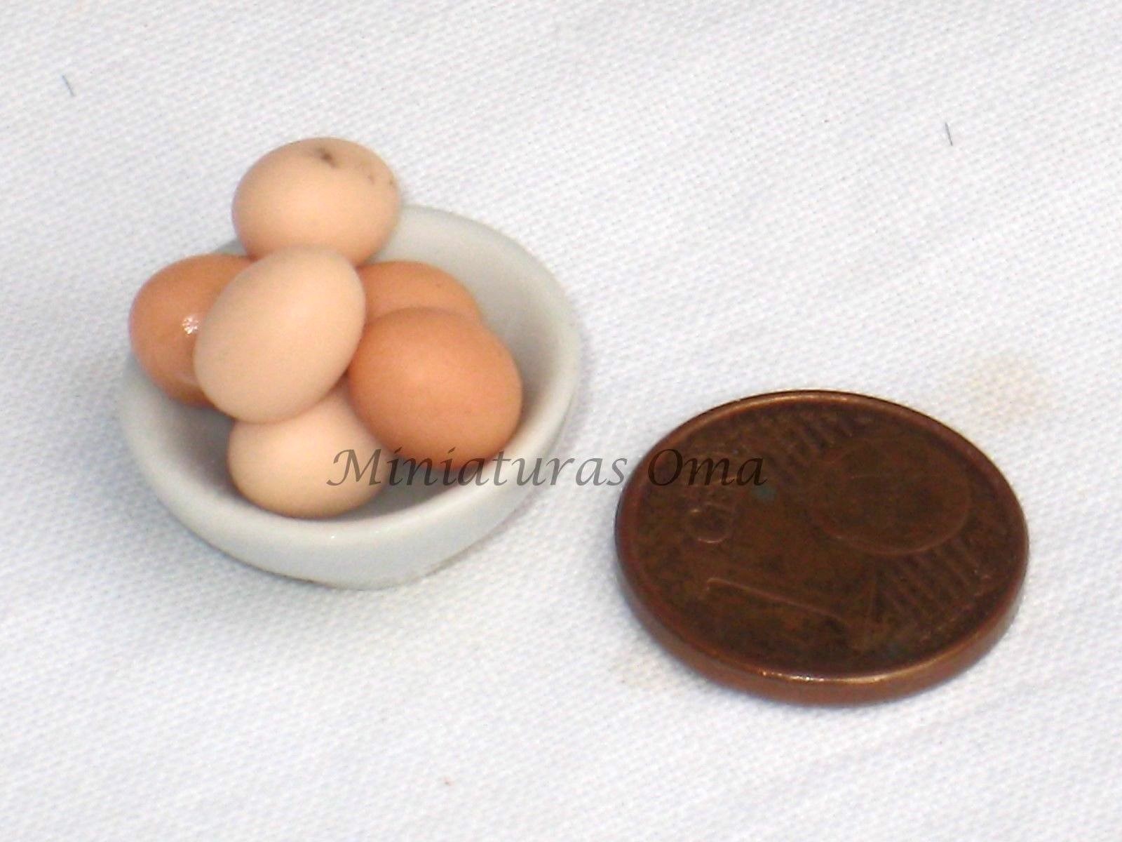 Media docena de huevos miniatura 1/12 casas muñecas