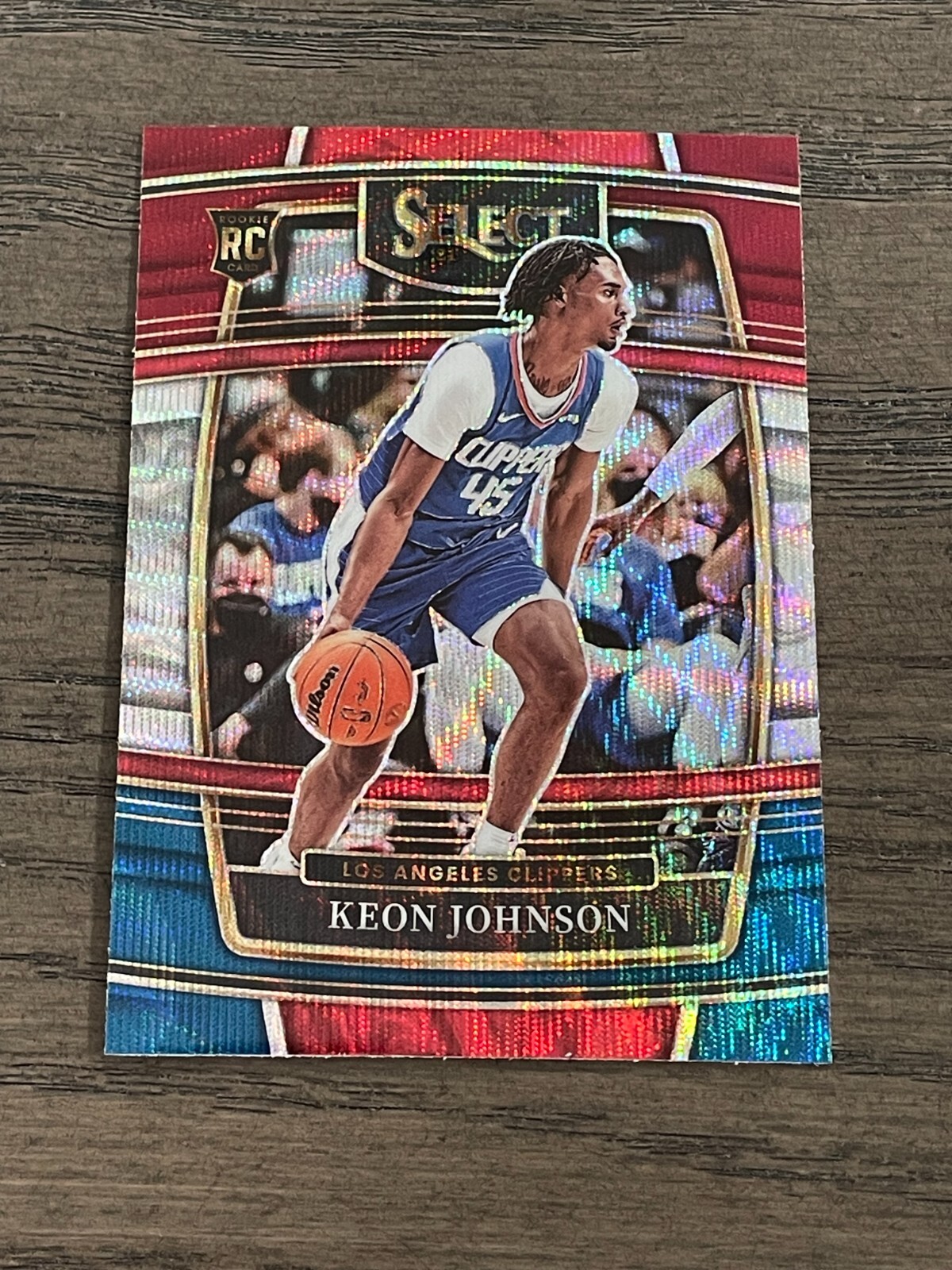2021-22 Select Tri Color Prizm Keon Johnson RC #40 Los Angeles Clippers