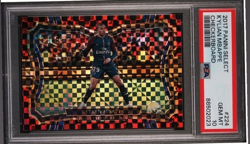 2017 Panini Select KYLIAN MBAPPE Rookie Field Level Checkerboard PSA 10 #224 RC