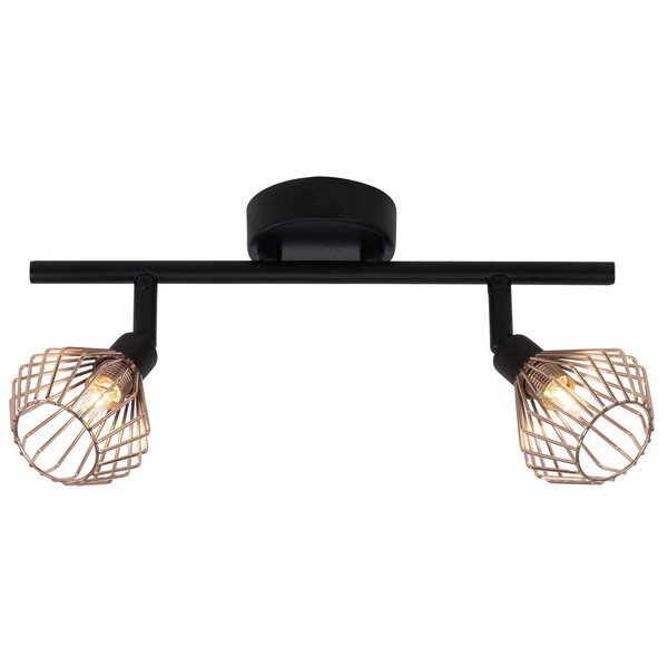 Brilliant Lampe Dalma Spotrohr 2Flg Schwarz/Kupfer | 2X QT14, G9, 33W, Geeignet-image
