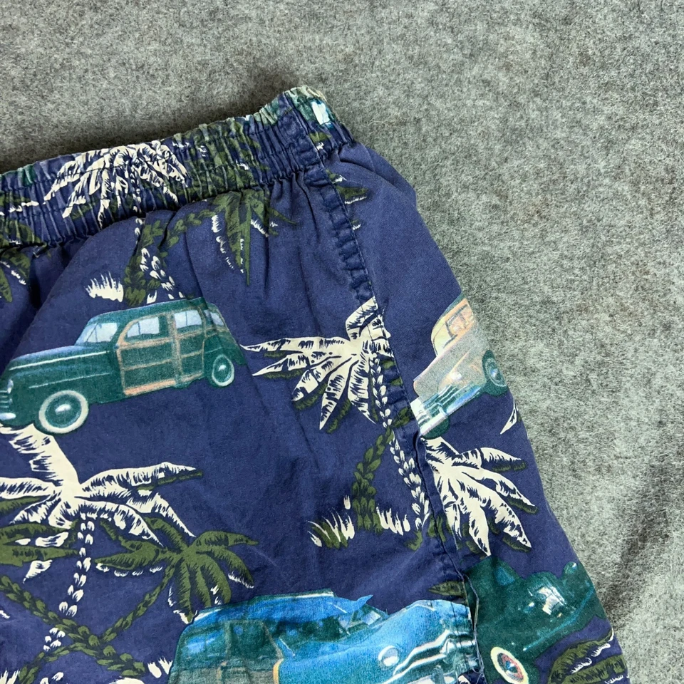 复古 Reyn Spooner 男式短裤特大号蓝色夏威夷 Aloha 休闲短裤 — 第 2/4 张图片
