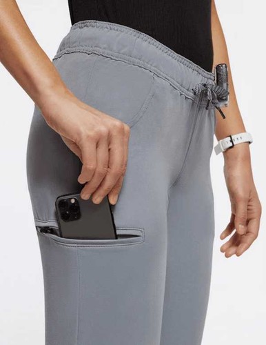 Jaanuu 5-Pocket Skinny Scrub Jogger Gray women's L Large Bottom FUSEryx - Picture 5 of 9
