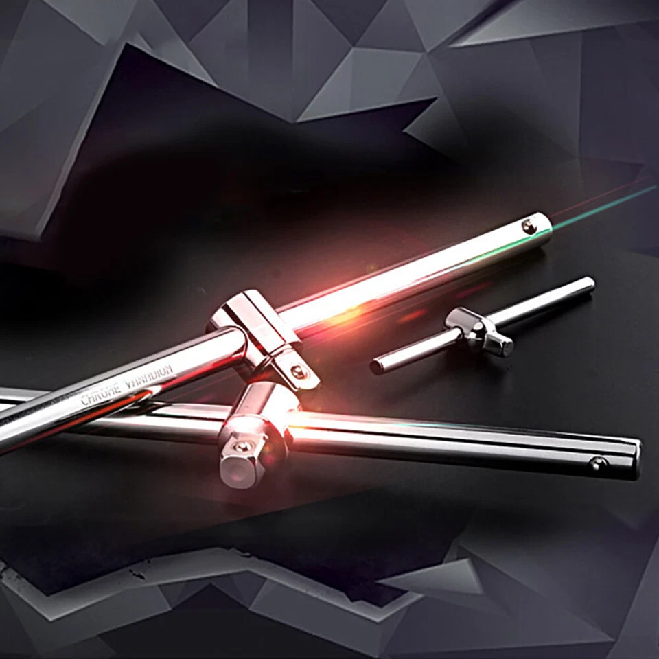 3/8" Drive Sliding T-Handle Spanner Breaker Bar Wrench Socket Ratchet Wrench CRV - Image 3 of 4