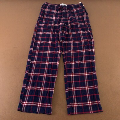 Amazon Essentials Men's Size Medium Navy Plaid Flannel Pocketed Pajama Pants NWT