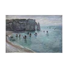 Claude Monet-Etretat the Aval door fishing Hand-painted Oil Painting Wall Art