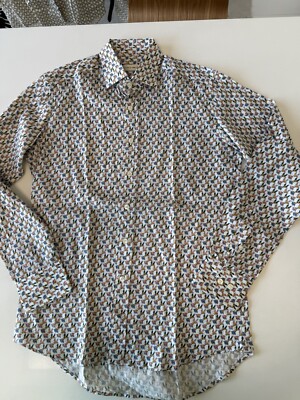 New. Etro Men s Long Sleeve Shirt. Cotton.   Birds EU 38/US Small