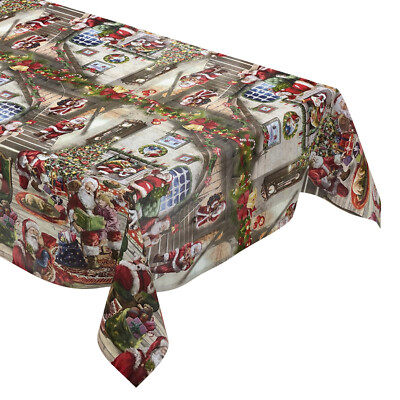 KEVKUS Wachstuch Tischdecke - Weihnachts Bordüren 140cm Rund