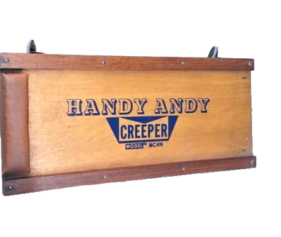 RARE 50's HANDY ANDY Logo Floor Rolling Wood Creeper Mechanic