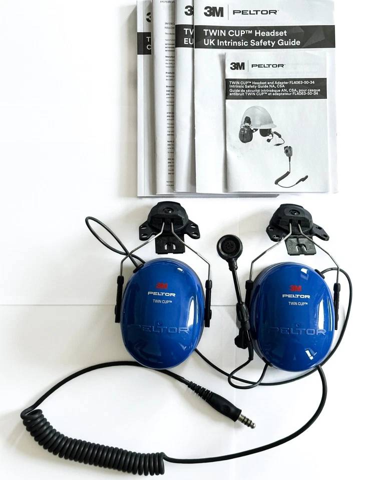3M PELTOR Twin Cup ATEX Helmet Mounted Headset MT72H540P3E-50/PMLN6333- RRP-£467 - Image 3 of 4