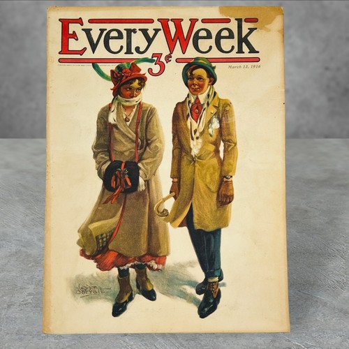 Every Week Magazine March 13, 1916 Antique Ads WW1 Flapper WWI Waison ...