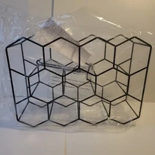 11 Bottles Black Metal Countertop Wine Rack Honeycomb, HK