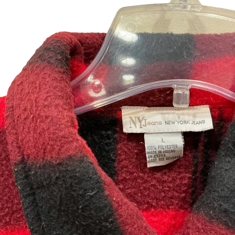 L Jeans New York Jacket Coat Women Shacket Flannel red Black watch Plaid Buffalo - Image 2 of 4