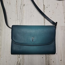 Simply Vera Wang Signature Envelope Crossbody Purse Bag Gray Teal Handbag