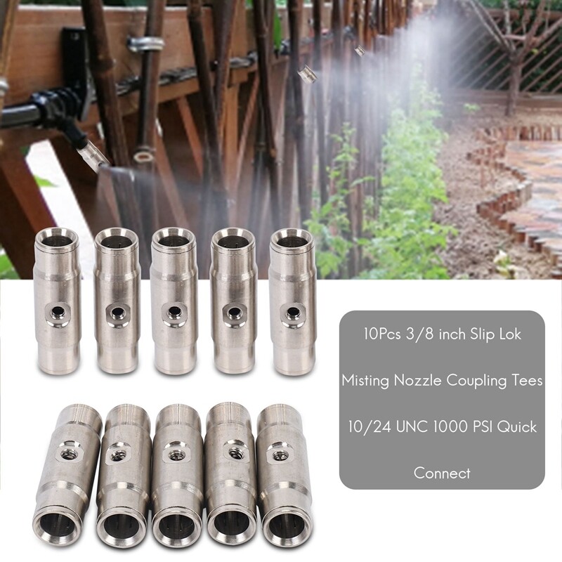 3X(10Pcs 3/8 inch Slip Lok Misting Nozzle Coupling Tees 10/24 UNC 1000