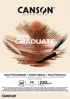 CANSON Studienblock GRADUATE MIXED MEDIA natur DIN A5 30 Blatt